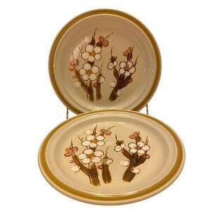 1970's Stoneware Round Platter, Pink White Cherry Blossoms, 8603 Classique, Japa